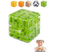 Large Labyrinth 3D Puzzles Maze Cubes - Engaging Brain Teaser Toy 3D Maze Cube, Brain Training Puzzle Magic Cube for Stress Relief & Logic Development (Green)