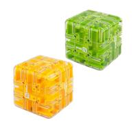 Large Labyrinth Maze Cube - 2-in-1 Twist Cube & Ball Maze Toy, Engaging Brain Teaser Toy for Brain Training, Family Competitive Play, Stress Balls for Adults (2pcs-F)