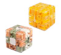 Large Labyrinth Maze Cube - 2-in-1 Twist Cube & Ball Maze Toy, Engaging Brain Teaser Toy for Brain Training, Family Competitive Play, Stress Balls for Adults (2pcs-B)