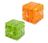 Large Labyrinth Maze Cube - 2-in-1 Twist Cube & Ball Maze Toy, Engaging Brain Teaser Toy for Brain Training, Family Competitive Play, Stress Balls for Adults (2pcs-E)