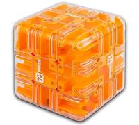 Large Labyrinth Puzzle Maze Cube, Large 3D Labyrinth Cube Puzzle, Engaging Brain Teaser Toy, 3D Maze Magic Cubo & Ball, for Logic Development, for Adults Teens (Orange)