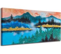 Large Landscape Wall Art Mountain Canvas Painting Nature Picture Panoramic Posters Prints Bedroom Home Office Decor(40x80cm/Sin marco)