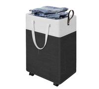 Large Laundry Hamper, Laundry Clothes Basket, 15.75x12.2x23.23 Inches Folding Storage Organizer with Wheels & Handles, Portable Cloth Bin for Home, Bedroom, Bathroom, Dorm Room Use