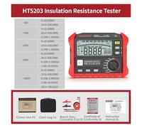 Large LCD Digital Resistance Meter RCD/Loop Tester 0-100GΩ DC 1000V Leakage Switch Tester Medición electrónica(HT5203)