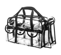 Large Makeup Bag, Transparent Tote Pouch, Travel Tool with Classic Style, Bag for Daily Toiletries, Style Aid, Practical Support for Lotion Soap Brushes Lipsticks Events Beach Home Kitchen Apartment