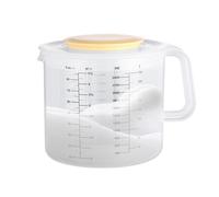 Large Measuring Cup with Lid, 2400ml Capacity Scale Marking Cup Blending Bowl, Ergonomic Handle, Splash-Proof for Egg Mixing, Salad Mixing, Juice Serving, 8.7x6.97x6.18 inches