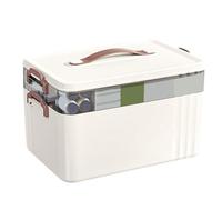 Large Medicine Box - Multi-Layer Medicine Organizer with Carry Handle, Compact Storage Container | Family Health Accessory, Clear Storage Tool, Home Camping First Aaid, Portable Medical Equipment