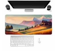 Large Mouse Mat XXL, Washable Gaming Mouse Pad with Anti-Slip Rubber Base, Extended Desk Pad Gaming Keyboard Mousepad for Office & Home(600x400x2mm,Hill Cottage)