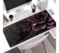 Large Mouse Mat XXL, Washable Gaming Mouse Pad with Anti-Slip Rubber Base, Extended Desk Pad Gaming Keyboard Mousepad for Office & Home(1000x500x3mm,Deep Purple Flowers)