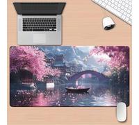 Large Mouse Mat XXL, Washable Gaming Mouse Pad with Anti-Slip Rubber Base, Extended Desk Pad Gaming Keyboard Mousepad for Office & Home(600x400x2mm,Town Scenery)