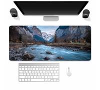 Large Mouse Mat XXL, Washable Gaming Mouse Pad with Anti-Slip Rubber Base, Extended Desk Pad Gaming Keyboard Mousepad for Office & Home(900x400x2mm,Canyon Stream)
