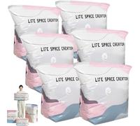 Large No-Pump 3d Vacuum Storage Bags, Life Space Creator Storage Bags, 3d Compression Storage Bag, Thickened Reusable Space Saver for Clothes Duvets, Bedding & Travel (M 6PCS)