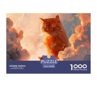 Large Orange Kitten 1000 Piezas Cartón Rompecabezas Giant Orange Tabby Cat Imágenes Vibrantes Juego Creativo Puzzle para Adultos Y Niños 52x38cm/1000pcs