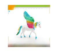 (Large Pegasus )Unicornio Arco Iris Extendiendo Sus Alas Y Caballo Volador Modelo Adorno Decoración
