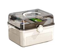 Large Pill Organizer - Transparent Storage Case, High Capacity Pill Holder Bin with Lid & Handle, Sturdy Organizer for Home, Office, Travel, Daily Medication Management 12.01x7.87x8.46 Inches