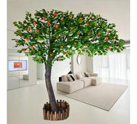 Large Plant Tree Artificial Trees, Large Artificial Tree with Real Wood Trunk, for Hotel Large Green Plant Floor Living Room(1.8m x 1.3m)