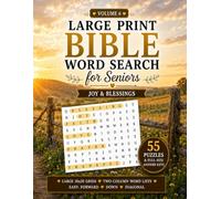 Large Print Bible Word Search for Seniors: Joy & Blessings | 55 Easy KJV Word Find Puzzles | Christian Brain Games Activity Book for Adults (Volume 6)