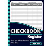 Large Print Checkbook Register: Personal Finance Register for Tracking Money and Managing Budgets 8,5"x11"
