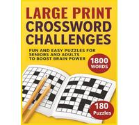 Large Print Crossword Puzzles for Adults and Seniors: 180 Large Print Crossword Puzzles for Adults and Seniors | Fun and Easy Brain Games with ... Memory, Relaxation, and Cognitive Skills