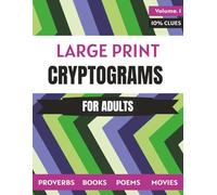 Large Print Cryptogams Book for Adults: 400 Themed Code Cracker puzzles to Decipher with Clues