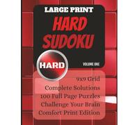 Large Print Hard Sudoku Puzzles Volume One: One Puzzle Per Page Sudoku Book | Comfort Print for Seniors, Adults, and Teens | Large Print Instructions & Full Solutions Included 8.5 x11 in pages