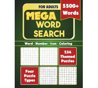 Large Print Mega Word Search: 234 Themed Puzzles with 5,500+ Words Featuring Word Search, Number Search, Icon Search & Coloring Word Search
