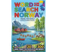 Large Print Norway Word Search puzzle for Adults: Explore Norwegian Fjords & Culture 20 Fun Travel Puzzles with 300 Hidden Words (Travel the world word puzzle)