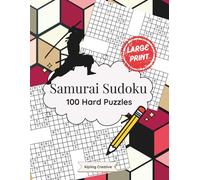 Large Print Samurai Sudoku: 100 Hard Puzzles (Large Print Brain Training for Adults)