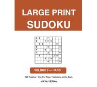 Large Print Sudoku for Seniors: Volume Three - Hard