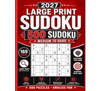 Large Print Sudoku Puzzle Book: 500 Medium & Hard difficulty Sudoku Puzzles with Big Grids for Adults, with Solutions Includes, Relaxing brain games (Sudoku Extra Large Print for Seniors)