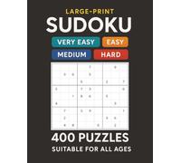 Large Print Sudoku Puzzle Book for Adults: 400 Full-Size Puzzles | Progressive Difficulty from Very Easy to Hard | 8.5x11 inches, 400 Pages | Brain Games for Travel, Seniors, and All Ages