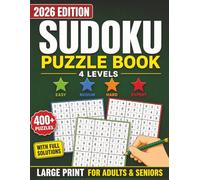 Large Print Sudoku Puzzle Book for Adults & Seniors: 2026 Edition • 400+ Brain-Boosting Puzzles • 4 Difficulty Levels from Easy to Expert • Improve ... Full Solutions (MindGrid Sudoku Series)