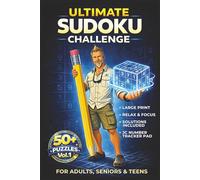 Large Print ULTIMATE SUDOKU CHALLENGE: A Fun Activity Book for Adults, Seniors 55+ & Teens | 6 x 9 Inches - 112 Pages | Featuring 55 Relaxing & ... Tracker | Boost Memory & Keep Your Mind Sharp