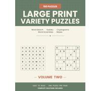 Large Print Variety Puzzles: 150 Relaxing Cozy Country Puzzles for Adults and Seniors | Word Search, Sudoku, Cryptograms, Word Scrambles & Mazes in Extra-Large Print with Complete Answer Key
