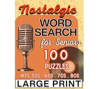 Large Print Word Search for Seniors: Nostalgic Music Puzzles for Baby Boomers - 1950s - 1980s Hits & Legends (Memory Lane Series)
