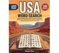 Large Print Word Search USA for Adults and Seniors: 100 Easy Puzzles on the 50 States, Cities, Landmarks and National Parks, a Relaxing Tour of America with One Puzzle Per Page