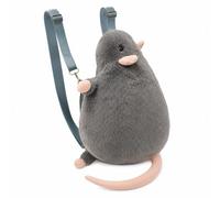Large Rat Purse Backpack Fluffy Animal Shaped Bag with long Tail (S)