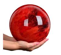 Large Red Melting Quartz Crystal Ball Gemstone Sphere with Stand, Home Decoration Stone Sphere Sculpture Figurine for Display,13cm/5.1in