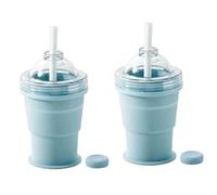 Large Round Ice cubes Molds, 2pcs Golf Ball Ice cubes Mold Cup, 2-in-1 foldable Silicone Cup With Built-in Round Iced Tray, Easy Demolding, Leakproof Travel Tumbler For Coffee, Juice, Gym, Outdoor