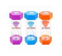 Large Sand Timer Set, 10/20/30 Minute Time Management Tools, Cute Blue Design for Kids, 3-Piece Set