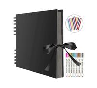 Large Scrapbook with 80 Pages of Black Craft Paper - DIY Creative Journal for Crafting & Memory Keeping