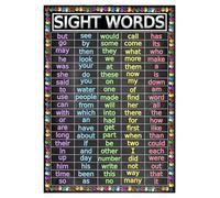 Large Sight Words Poster for Kids - Colorful High Frequency Word Wall Chart, Back to School Supplies for Teachers, Preschool, Homeschool (Framed,08x12inch(20x30cm))