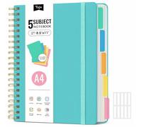 Large Spiral Lined Notebooks for Work with Removable Dividers & Tabs, 8.5"x11" Pretty Hardcover 5 Subject Notebook Journal for Women, College Ruled, Perfect for Study & Office Organization, 280 Pages
