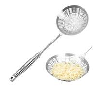 Large Stainless Steel Food-Grade Frying Strainer - Grease Filter Skimmer With Holes | For, Boiling Noodles Eggs, Draining Oil | Heavy-Duty Kitchen ToolLarge Stainless Steel Food-Grade St