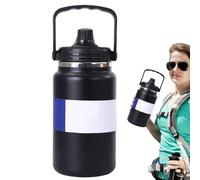 Large Stainless Steel Insulated, 4L Travel Flask with Handle for Outdoor Hiking School Sports Beach Gym Camping Road Trip Cycling Adventure Hydration Bottle Keeps Beverages Hot or Cold