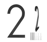 Large Stainless Steel Painted Back Stud Concealed 12 Inch Fine Font Digital House Number(2)
