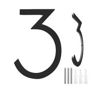 Large Stainless Steel Painted Back Stud Concealed 12 Inch Fine Font Digital House Number(3)