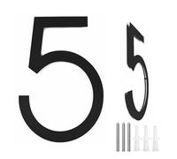 Large Stainless Steel Painted Back Stud Concealed 12 Inch Fine Font Digital House Number(5)