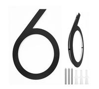 Large Stainless Steel Painted Back Stud Concealed 12 Inch Fine Font Digital House Number(6)
