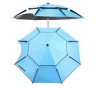 Large Thick Rainproof Beach Proof Foldable Double Top Garden Parasol, Multi Directional Sun Umbrella, Suitable Balcony, Fishing, Park, Terrace, with Storage Bag